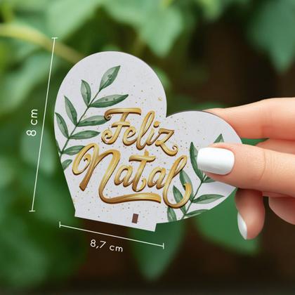 Imagem de Kit com 20 Enfeites de Natal em Formato de Coração  Decoração em MDF para Mesa e Escritório