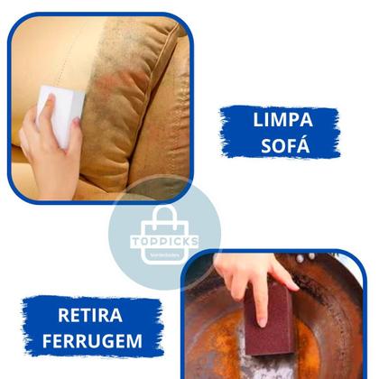 Imagem de Kit com 20 Esponjas Mágicas Multiuso de Melamina - Limpa Tudo, Tira Ferrugem e Manchas em Sofá