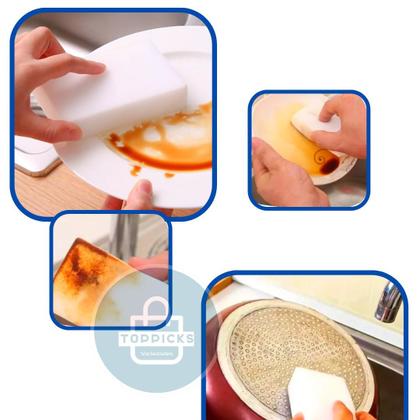 Imagem de Kit com 20 Esponjas Mágicas Multiuso de Melamina - Limpa Tudo, Tira Ferrugem e Manchas em Sofá