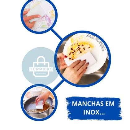 Imagem de Kit com 20 Esponjas Mágicas Multiuso de Melamina - Limpa Tudo, Tira Ferrugem e Manchas em Sofá