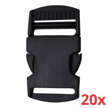 Imagem de Kit Com 20 Fecho Engate Rápido Para Fitas Crachá Alça Cordão Capacete Chaveiro Para Bolsas Mochilas Regulador