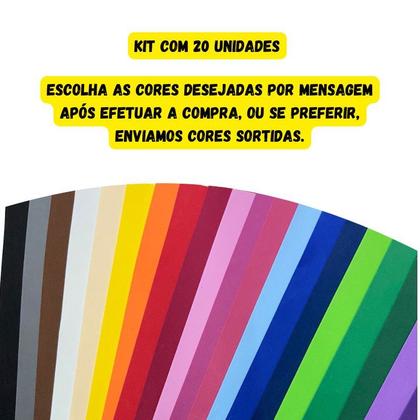 Imagem de Kit com 20 Folhas de EVA Liso 40cm x 48cm