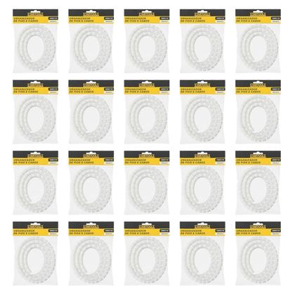 Imagem de Kit Com 20 Organizadores De Cabos E Fios Branco Startools 1M X 10mm (cada) Atacado Revenda