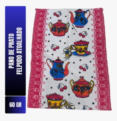 Imagem de Kit Com 20 - Pano De Prato - Copa Felpudo Atoalhado - Estampas Variadas - 41x64cm - 65 Gramas