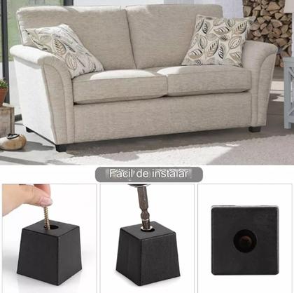 Imagem de Kit Com 20 Pé De Sofá Rack Cômoda Perfeito 3cm Plástico Pézinho + Parafuso Disponivel