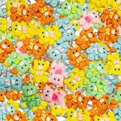 Imagem de Kit com 20 Pingentes diversos modelos Para Fazer Pulseira Colar Brincos Bijuteria Artesanato Infantil