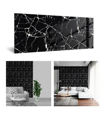 Imagem de Kit com 20 Piso Mármore Preto de Espuma Revestimento Autocolante 60x30CM para Sala Cozinha Quarto