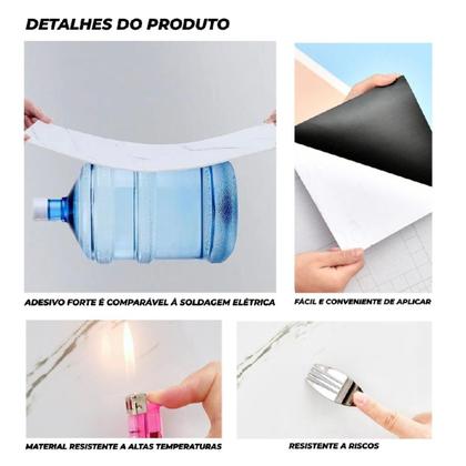 Imagem de Kit com 20 Placas adesivas De Parede 3d Painel Marmore Autocolante Vinílico Banheiro Cozinha 60x30