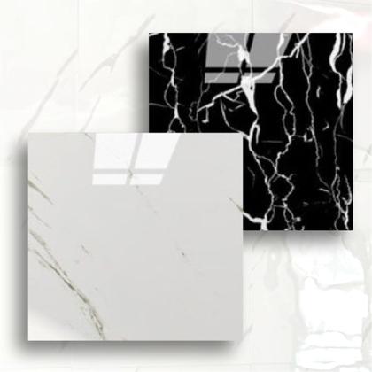 Imagem de Kit com 20 placas marmore adesivas alto brilho parede