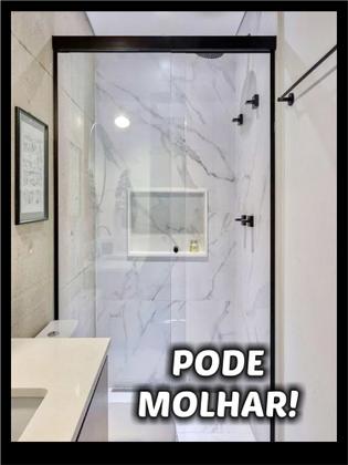 Imagem de Kit com 20 placas marmore adesivas alto brilho parede