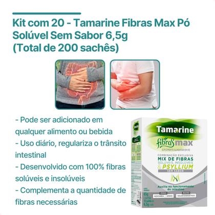 Imagem de Kit com 20 - Tamarine Fibras Max Pó com 10 Sachês Cada Caixa