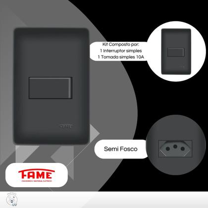 Imagem de Kit Com 20 Tomadas + 5 Interruptores Habitat Black Casa Completa