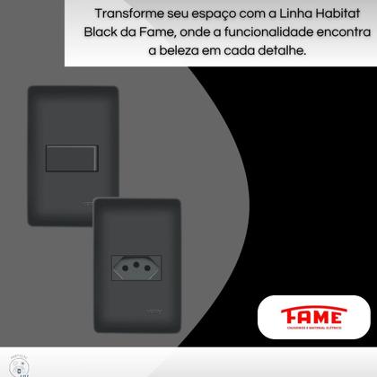 Imagem de Kit Com 20 Tomadas + 5 Interruptores Habitat Black Casa Completa