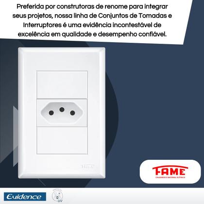 Imagem de Kit Com 20 Tomadas Padrão 2p+T 20A Com Placa Evidence - Fame