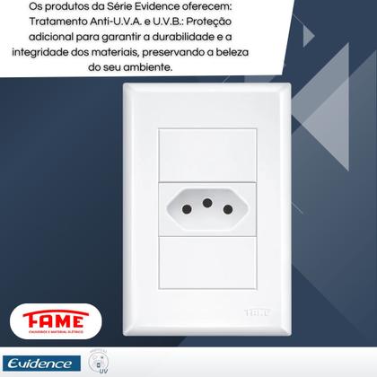 Imagem de Kit Com 20 Tomadas Padrão 2p+T 20A Com Placa Evidence - Fame