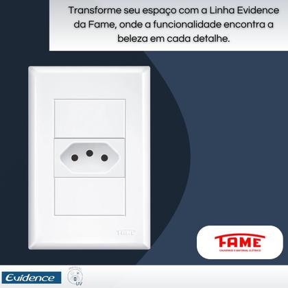 Imagem de Kit Com 20 Tomadas Padrão 2p+T 20A Com Placa Evidence - Fame