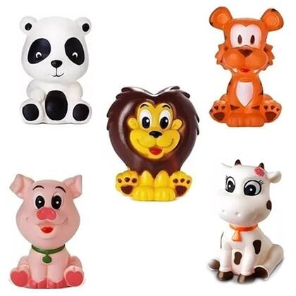 Imagem de Kit Com 20 Unids Brinquedos De Vinil Para Bebê Mundo Animal