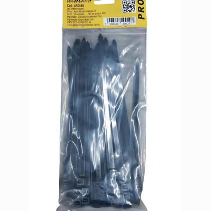 Imagem de Kit com 200 Abraçadeiras de Nylon 20cm x 7,6mm Preta  Uso Profissional, Automotivo, Doméstico  Alta Resistência e Proteção UV