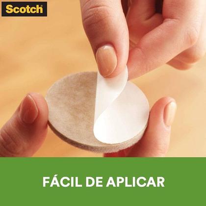 Imagem de Kit com 24 Feltro Adesivo Cadeira Redondo P 19MM SCOTCH 3M