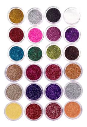 Imagem de Kit Com 24 Glitter Purpurina Em Pó Unha Maquiagem Carnaval