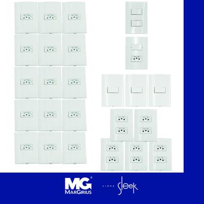 Imagem de Kit com 25 Peças - Tomadas 10A e Interruptores Simples