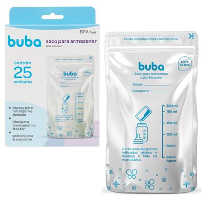 Imagem de Kit com 25 Sacos Fechamento com Zíper para Armazenar Leite Materno