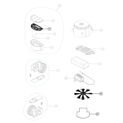 Imagem de Kit com 2un Escova Rotativa com Refil MOP e Filtro Compatível com Robô Aspirador Multilaser HO041