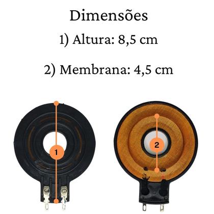 Imagem de Kit Com 2x Reparos Super Tweeter Hi 320 Champion Hinor Tsr Fenólico Hi320 Completo 8 Ohms 100w Rms