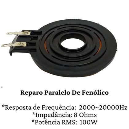 Imagem de Kit Com 2x Reparos Super Tweeter Hi 320 Champion Hinor Tsr Fenólico Hi320 Completo 8 Ohms 100w Rms