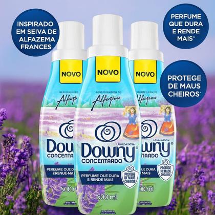Imagem de kit com 3 Amaciantes Downy Concetrado Alfazema 500ml cada Frasco
