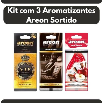 Imagem de Kit com 3 Aromatizantes Automotivo Areon Cheirinho Odorizador Frutados Cítricos Carro Cheiro Suave