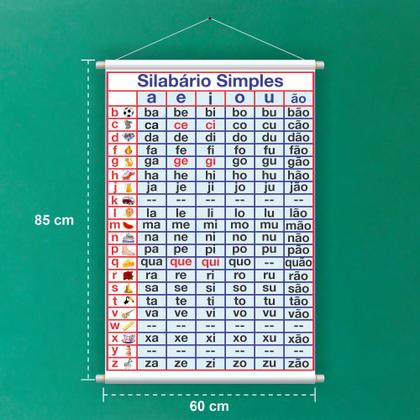 Imagem de kit com 3 Banner Educativo Alfabeto, Sílabas Simples e Complexas - 85x60cm
