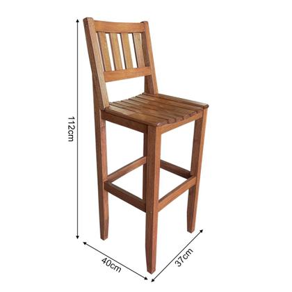Imagem de Kit com 3 Banquetas Alta Confort com Encosto Madeira Maciça Malbec