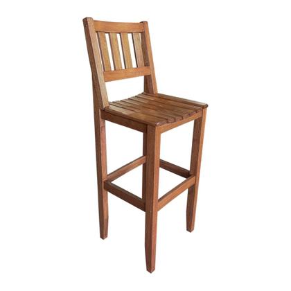 Imagem de Kit com 3 Banquetas Alta Confort com Encosto Madeira Maciça Malbec