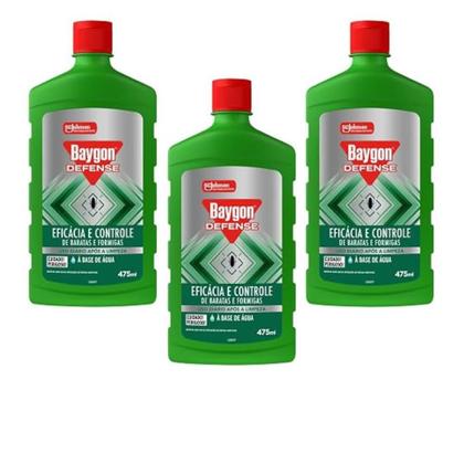 Imagem de Kit Com 3 Baygon Líquido Ação Total 475ml + Bomba Pulverizadora