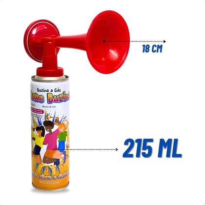 Imagem de Kit Com 3 Buzinas À Gás Corneta Susto Super Alta Marítima Vuvuzela Spray Sinalizador Tubo Carnaval