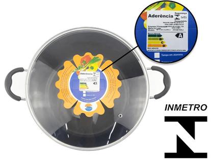 Imagem de Kit com 3 Caçarolas Dona Chefa Anti Aderente Tampa de Vidro 24cm 26cm 28cm