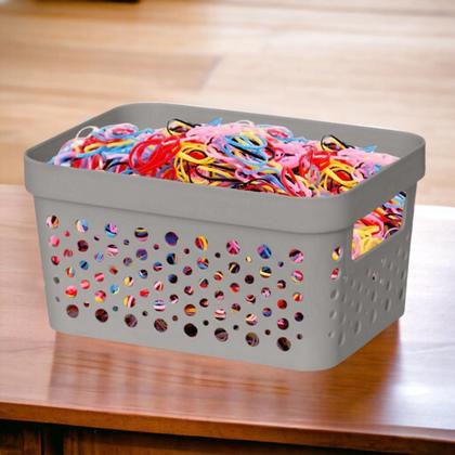 Imagem de Kit com 3 Caixa organizadora com tampa 2 litros armazenamento Objetos Roupas Multiuso Empilhavel Armário Cesto