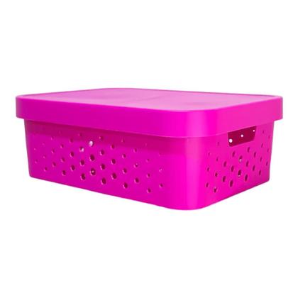 Imagem de kit com 3 Caixas Cestos Organizadores Resistente e Empilháveis - Mixxnova