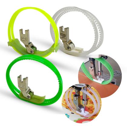 Kit com 3 calcadores de teflon rodizio com correia deslizante para couro reta industrial - ADB ACESSORIOS PARA PATCHWORK Imagem de Kit com 3 calcadores de teflon rodizio com correia deslizante para couro reta industrial