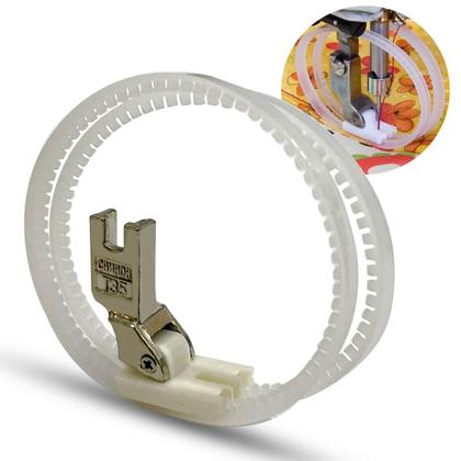 Kit com 3 calcadores de teflon rodizio com correia deslizante para couro reta industrial - ADB ACESSORIOS PARA PATCHWORK Imagem de Kit com 3 calcadores de teflon rodizio com correia deslizante para couro reta industrial
