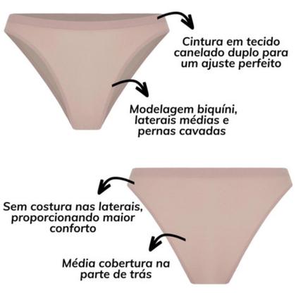 Imagem de Kit Com 3 Calcinhas Biquini De Microfibra Trifil