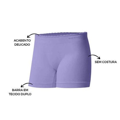 Imagem de Kit Com 3 Calcinhas Boxer Sem Costura Infantil Juvenil Selene Feminina