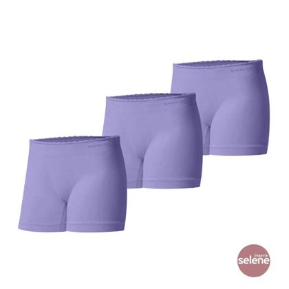 Imagem de Kit Com 3 Calcinhas Boxer Sem Costura Infantil Juvenil Selene Feminina