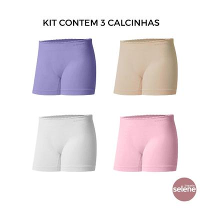 Imagem de Kit Com 3 Calcinhas Boxer Sem Costura Infantil Juvenil Selene Feminina