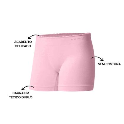 Imagem de Kit Com 3 Calcinhas Boxer Sem Costura Infantil Juvenil Selene Feminina