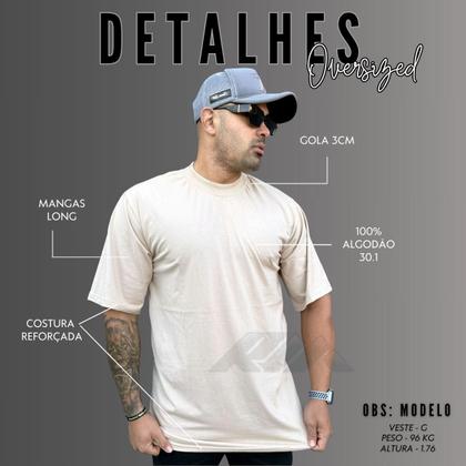 Imagem de Kit com 3 Camisetas Oversized Masculina Lisa Pronta Entrega