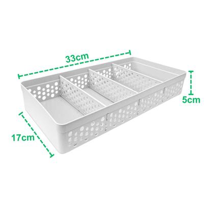 Imagem de Kit Com 3 Cestos Organizadores Prático Decorativo Vazado 3 Divisórias Multiuso
