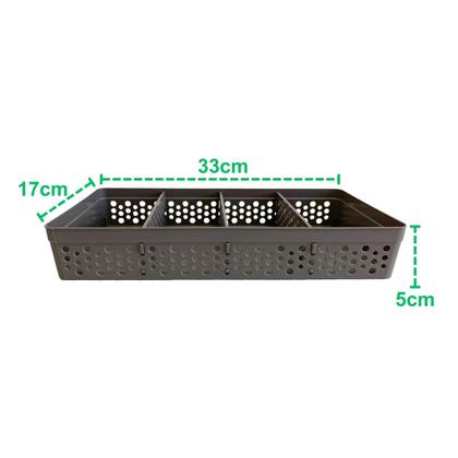 Imagem de Kit Com 3 Cestos Organizadores Prático Decorativo Vazado 3 Divisórias Multiuso