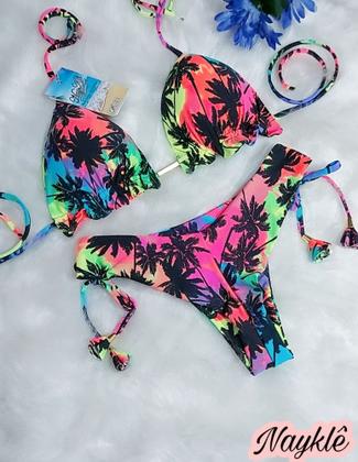 Imagem de Kit Com 3 Conj. Biquíni Cortininha C/ Calcinha Fio Duplo